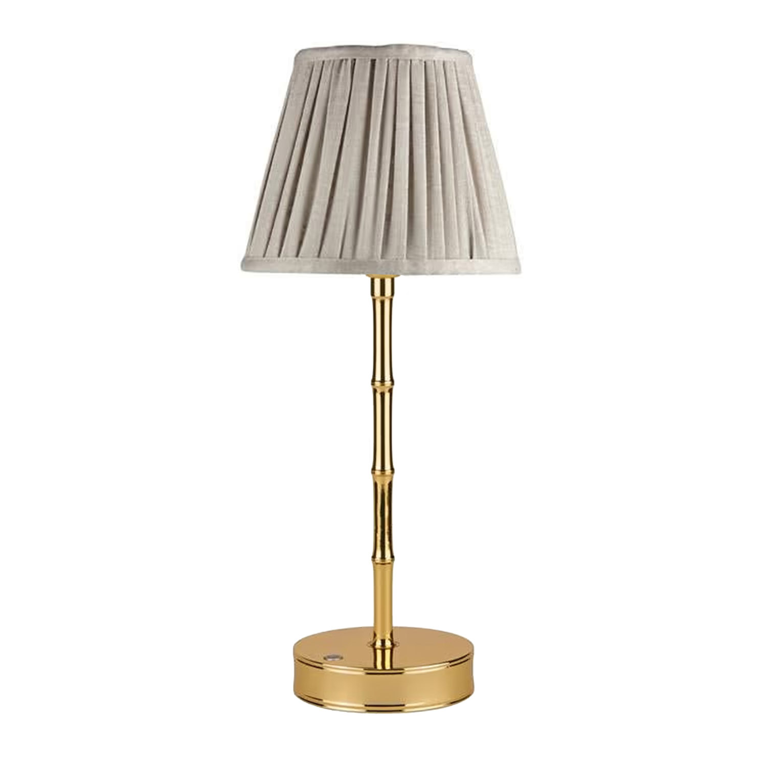 Addison Ross Bamboo LED Lamp 30cm - Gold Base With Chiffon Shade