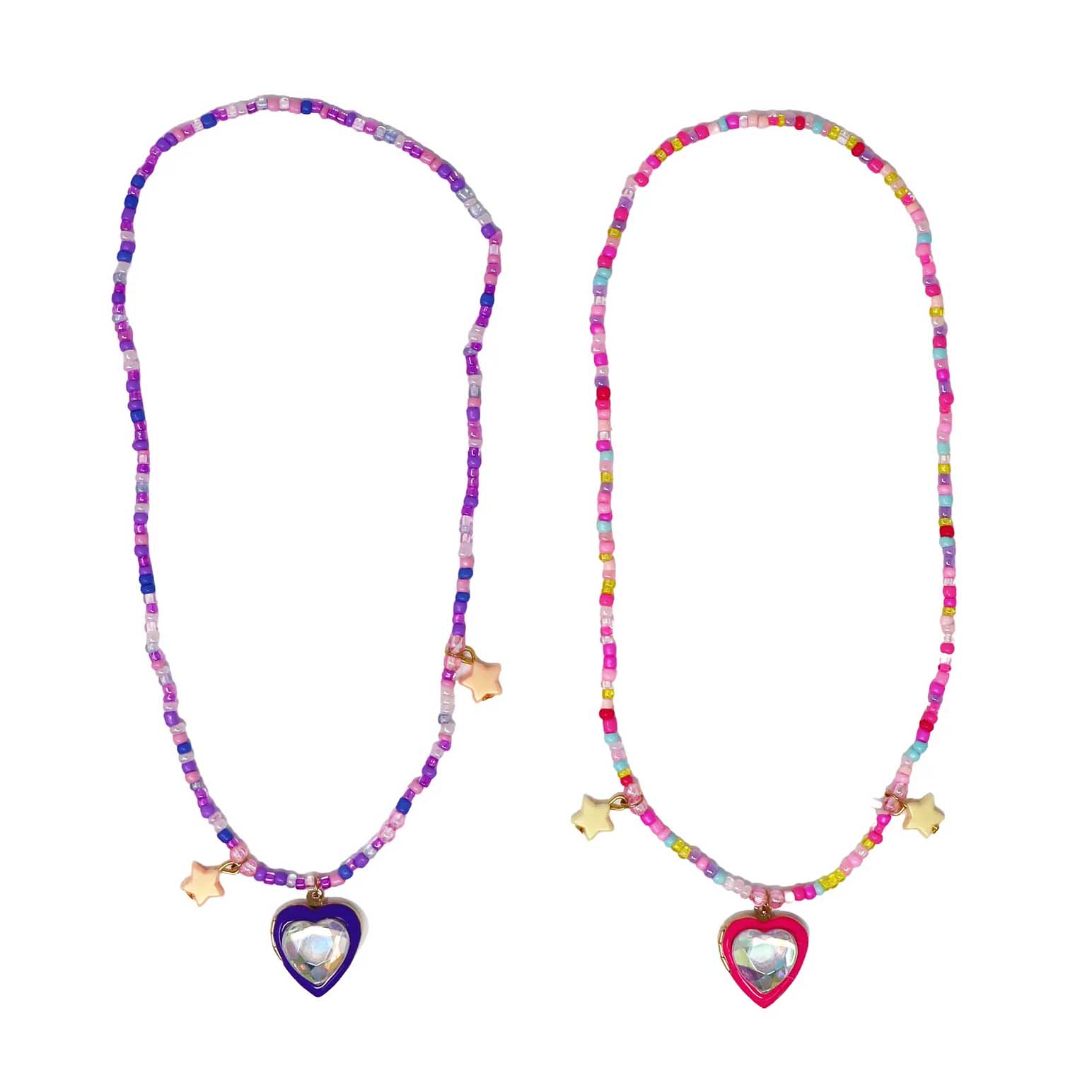 Pink Poppy Bff Sparkle Heart Bestie Necklace Set