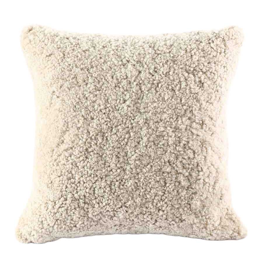MM Linen Short Wool Sheepskin Cushion 50x50 - Cloud