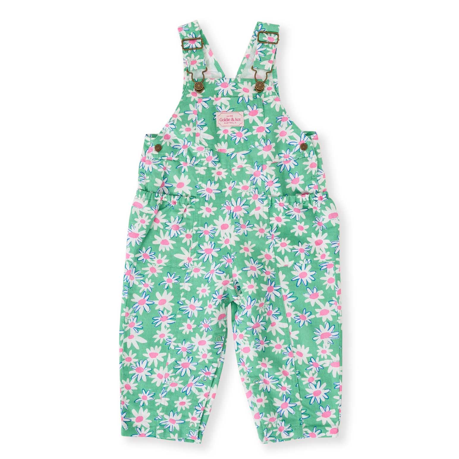 Goldie + Ace Daisy Patch Austin Pocket Overalls 3-5Y