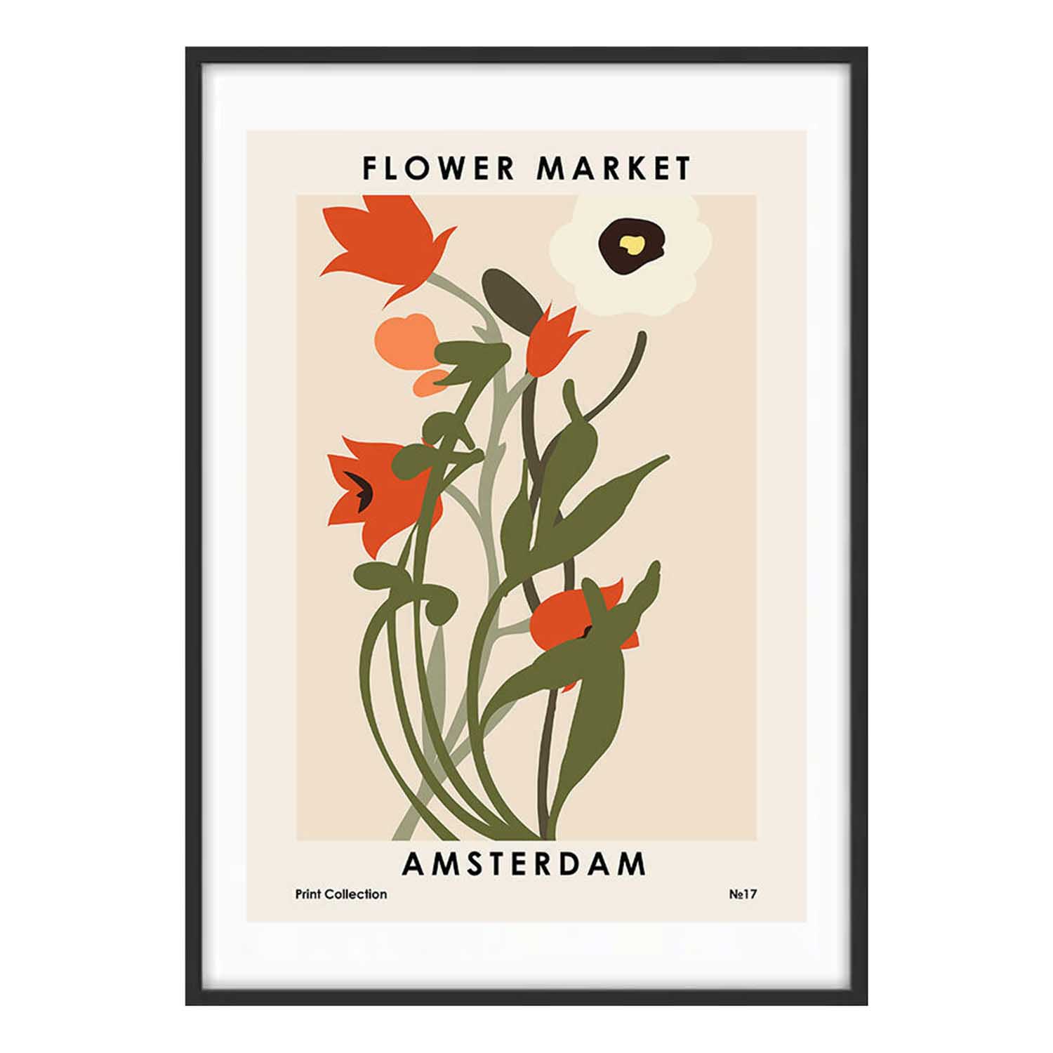 Flower Market Bologna A2 Framed Print