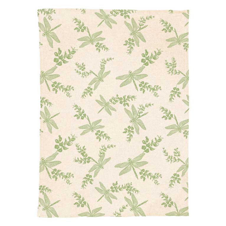 Selbrae House Linen Tea Towel - Dragonfly & Flora