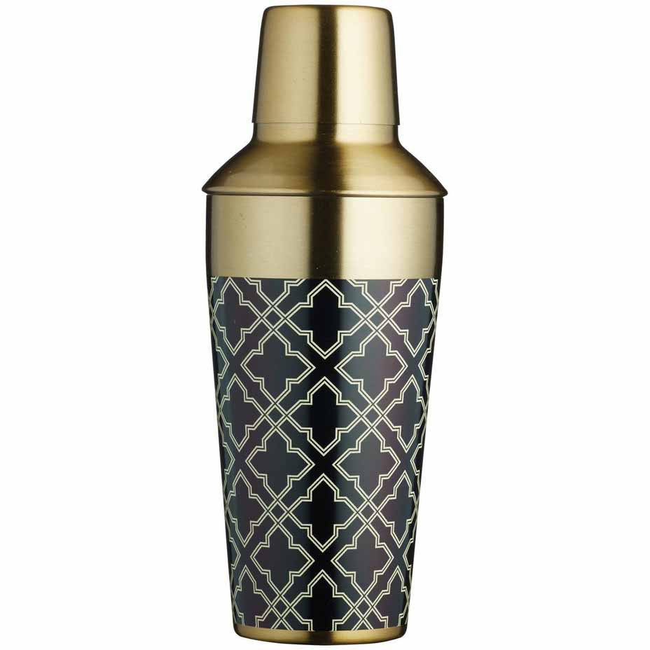Barcraft Brass Deco Stainless Steel Cocktail Shaker 650ml