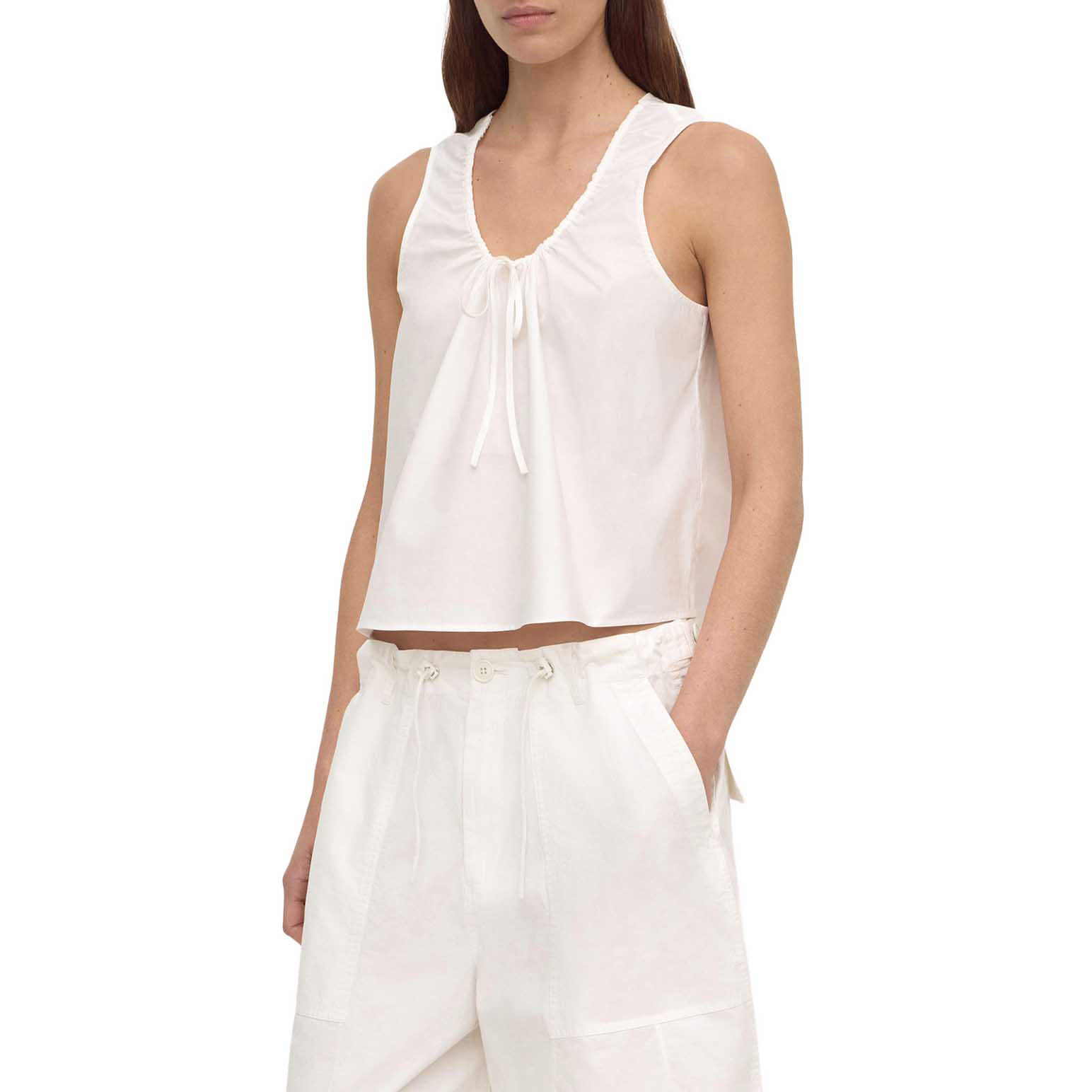 Assembly Label Holly Cotton Tie Top White
