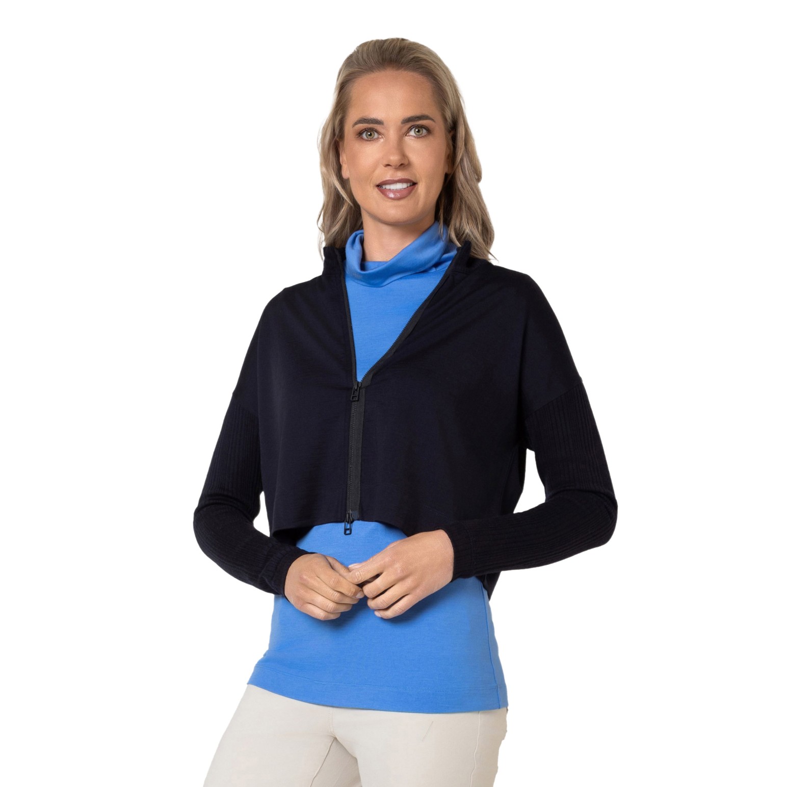 B Merino Zip Cardi