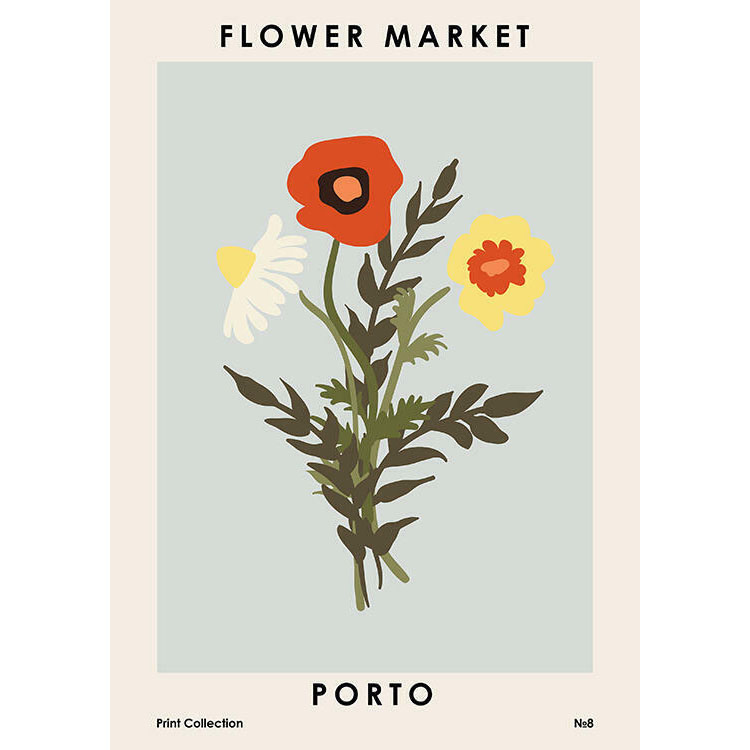 Flower Market Porto A2 Framed Print