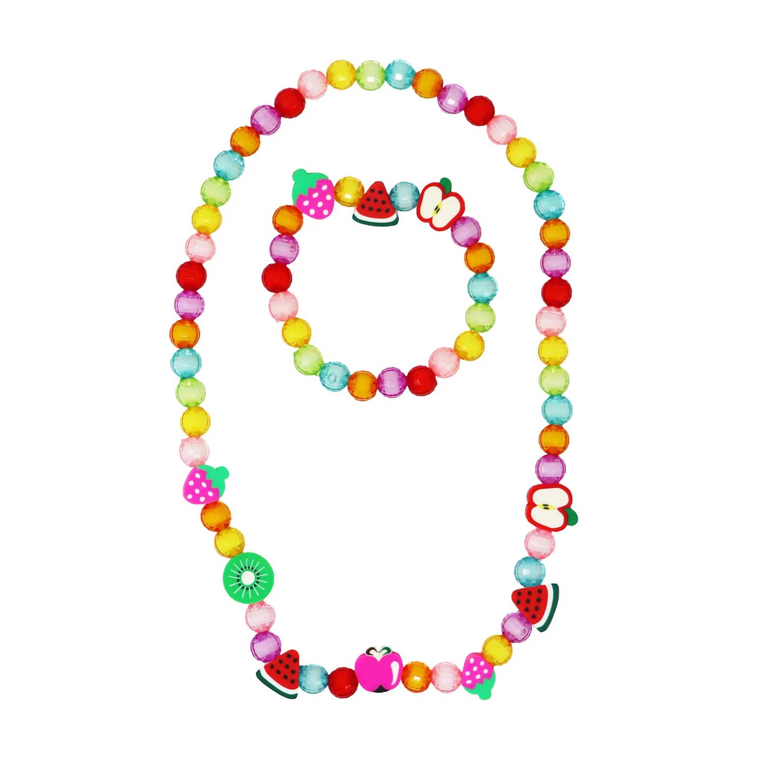 Pink Poppy Fruit Necklace & Bracelet Set