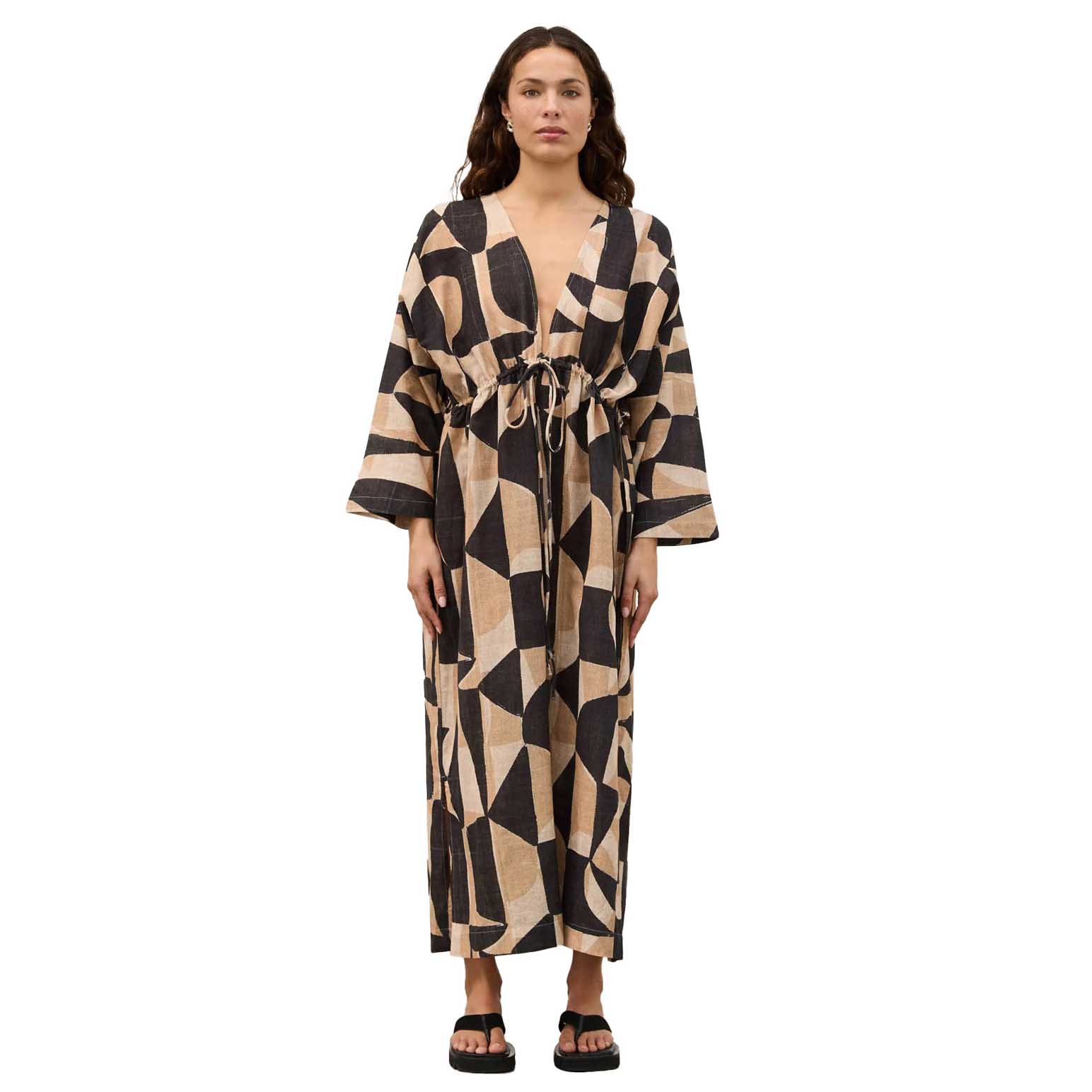 Zulu & Zephyr Mosaic Linen Blend Dress