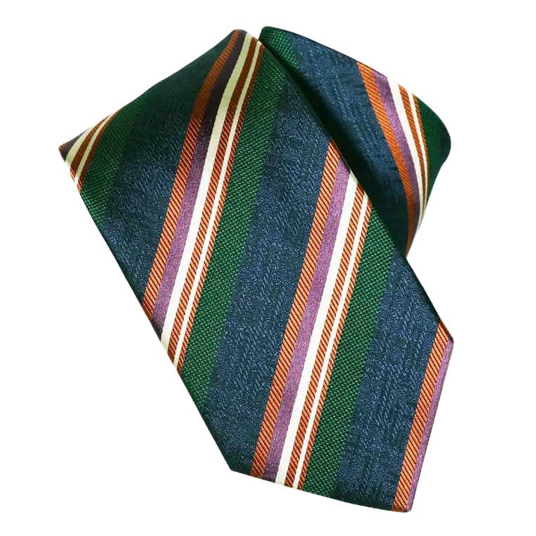Monti Castello 100% Silk Tie - Bold Multi-Coloured Stripe