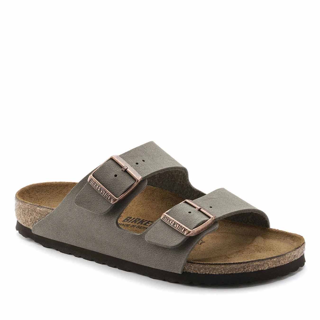 Birkenstock Arizona Birkibuc Stone Regular Width Sandal