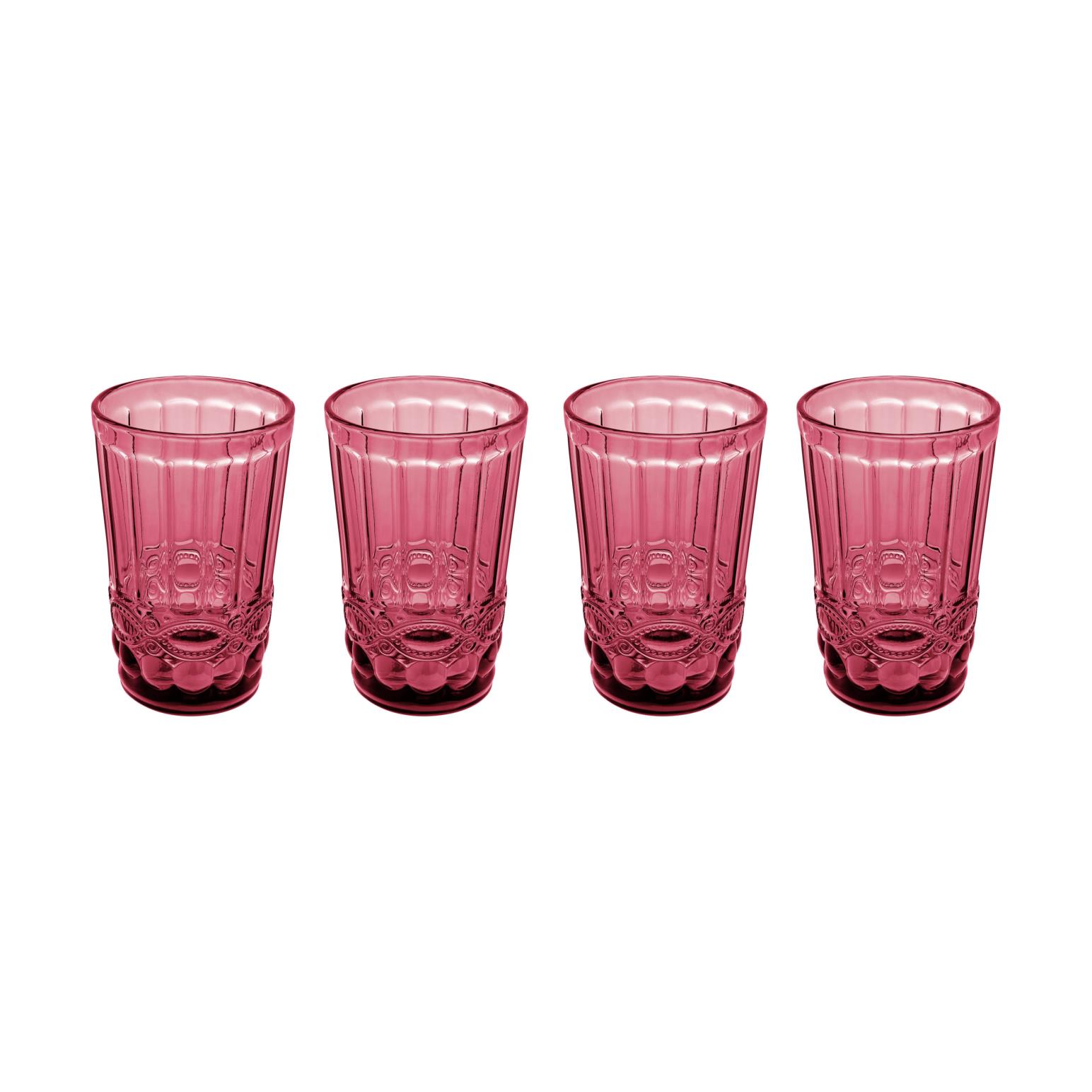 Casa Domani Gabriella Highball Glass 4Pc Pink Gift Boxed