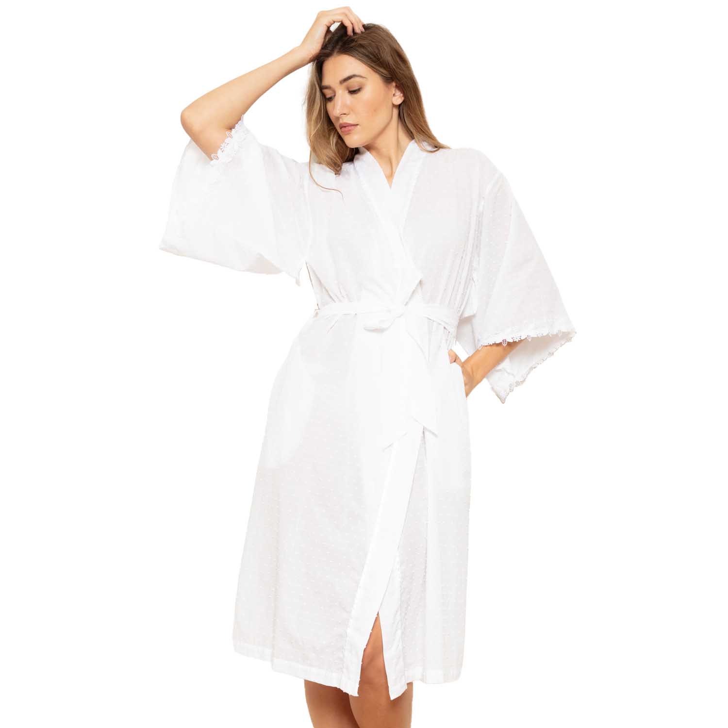 Cottonreal Swiss Dot Kimono Wrapover