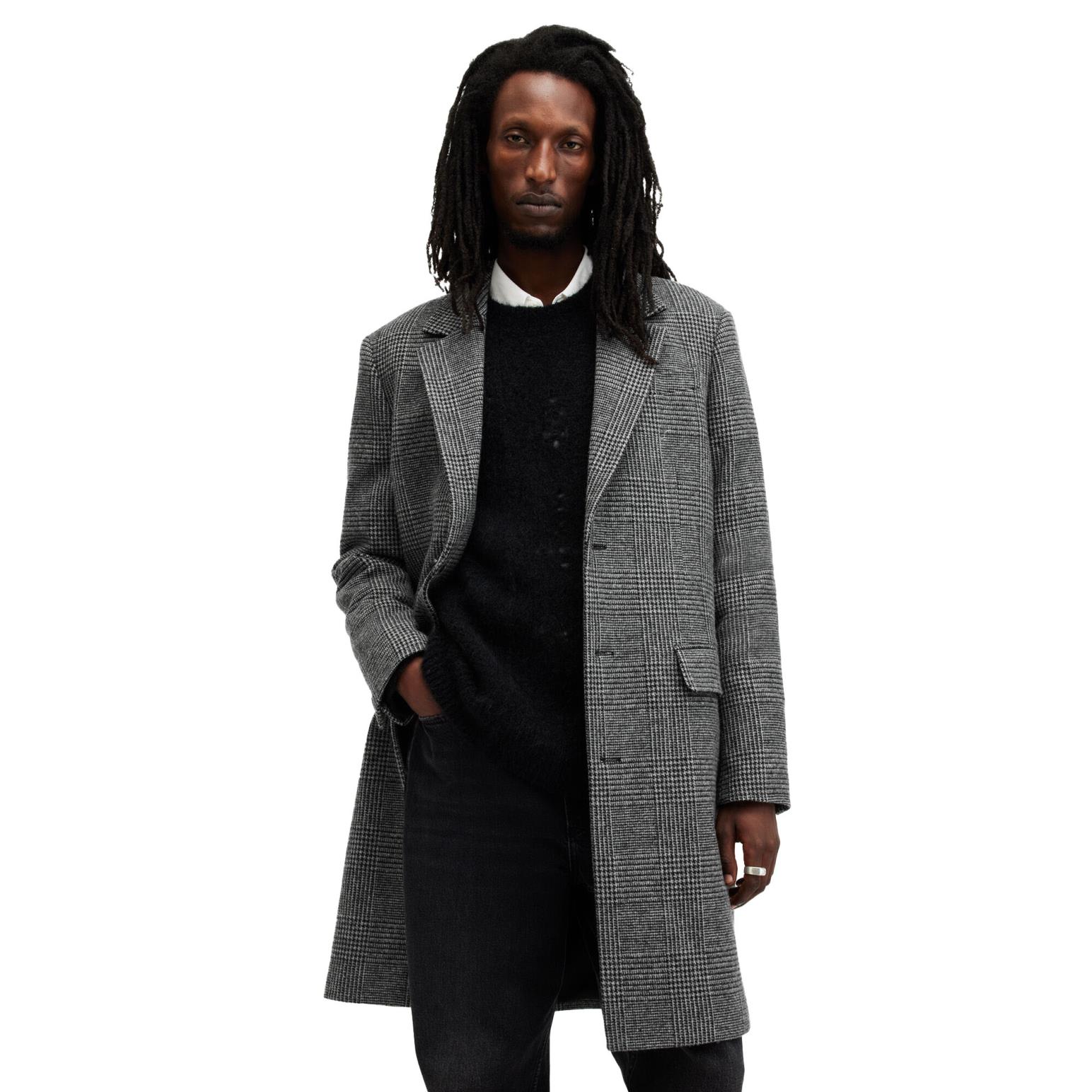 AllSaints Whitlock Checked Formal Coat