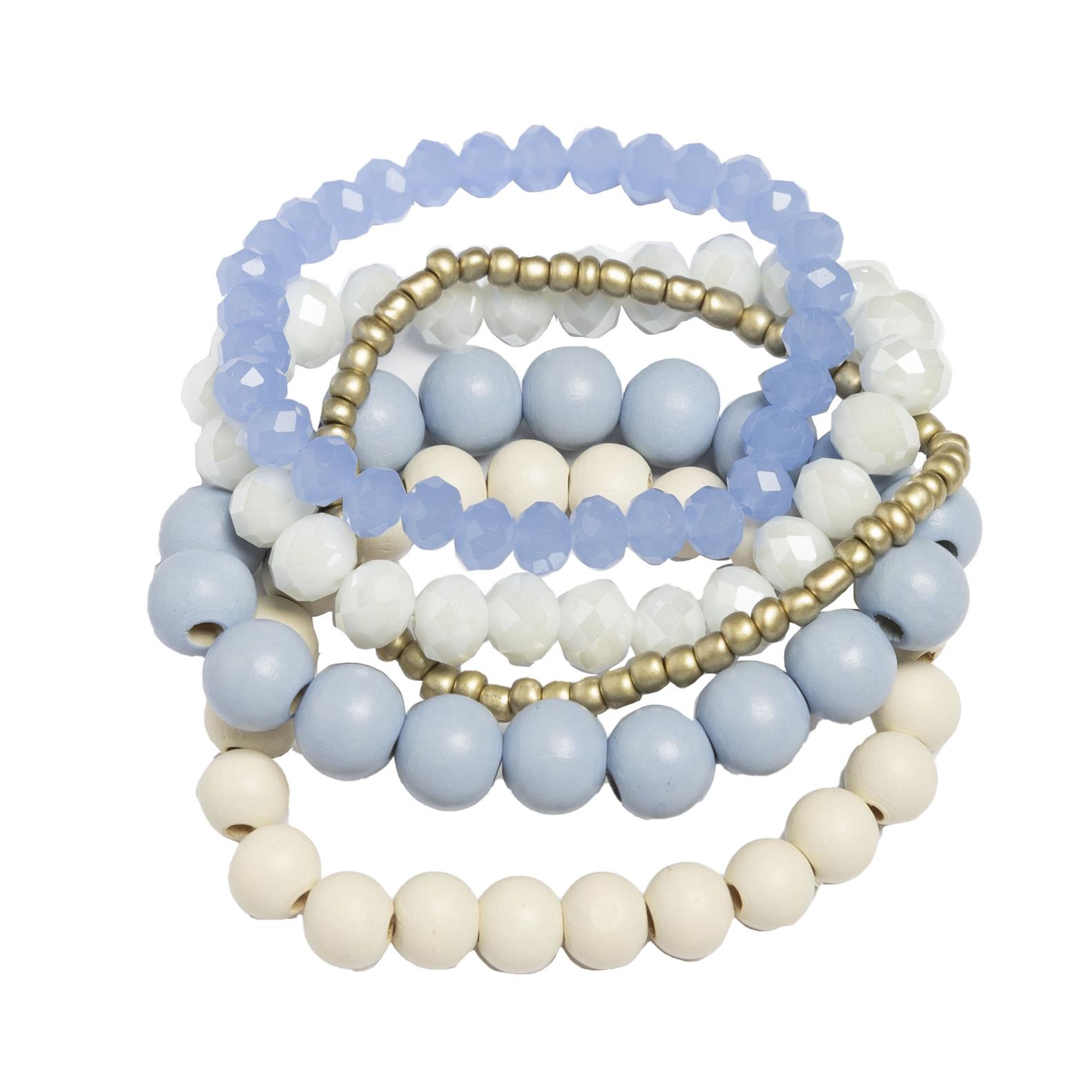 Stella + Gemma Bracelet Set Of 5 Mixed Blues