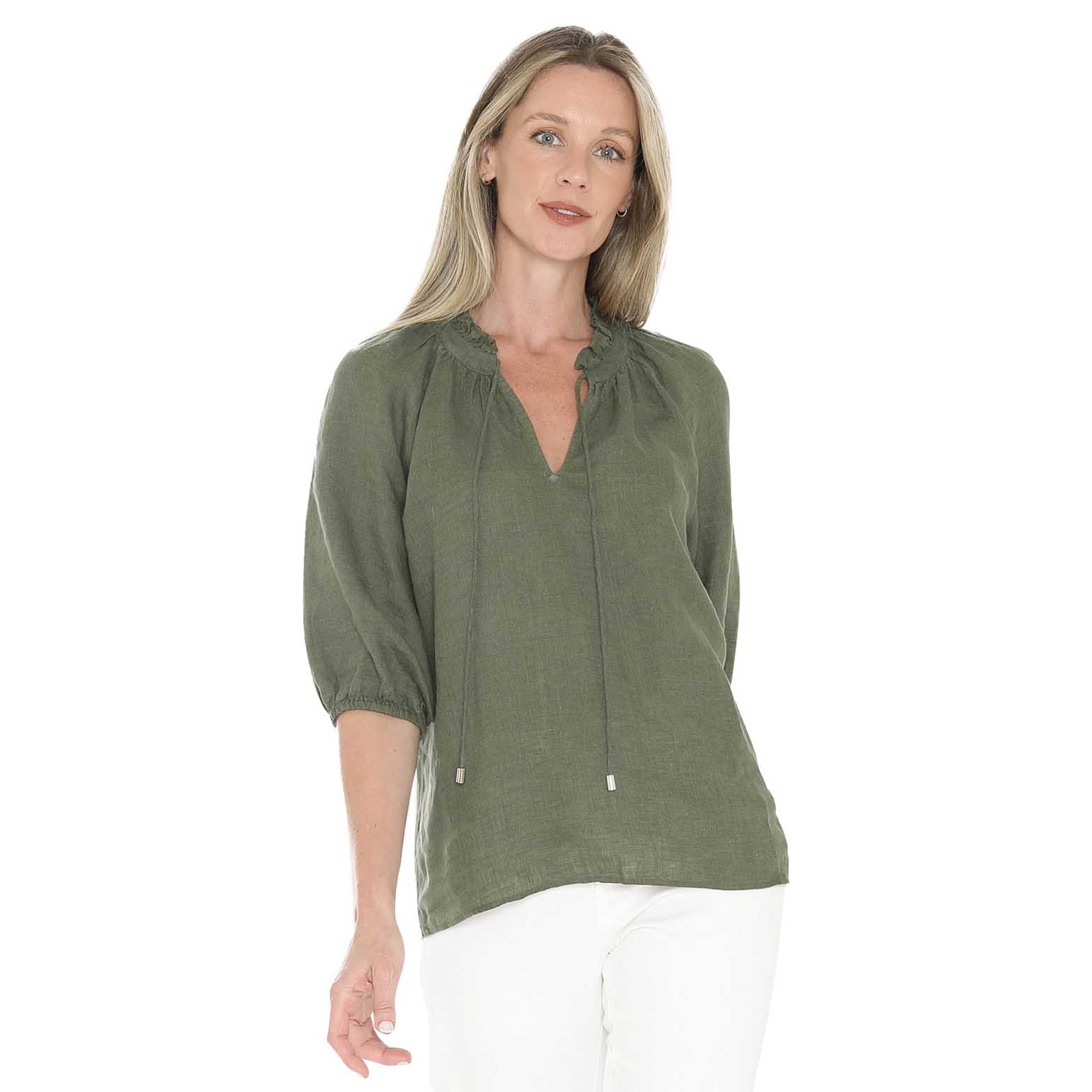 Jump Ruffle Neck Top