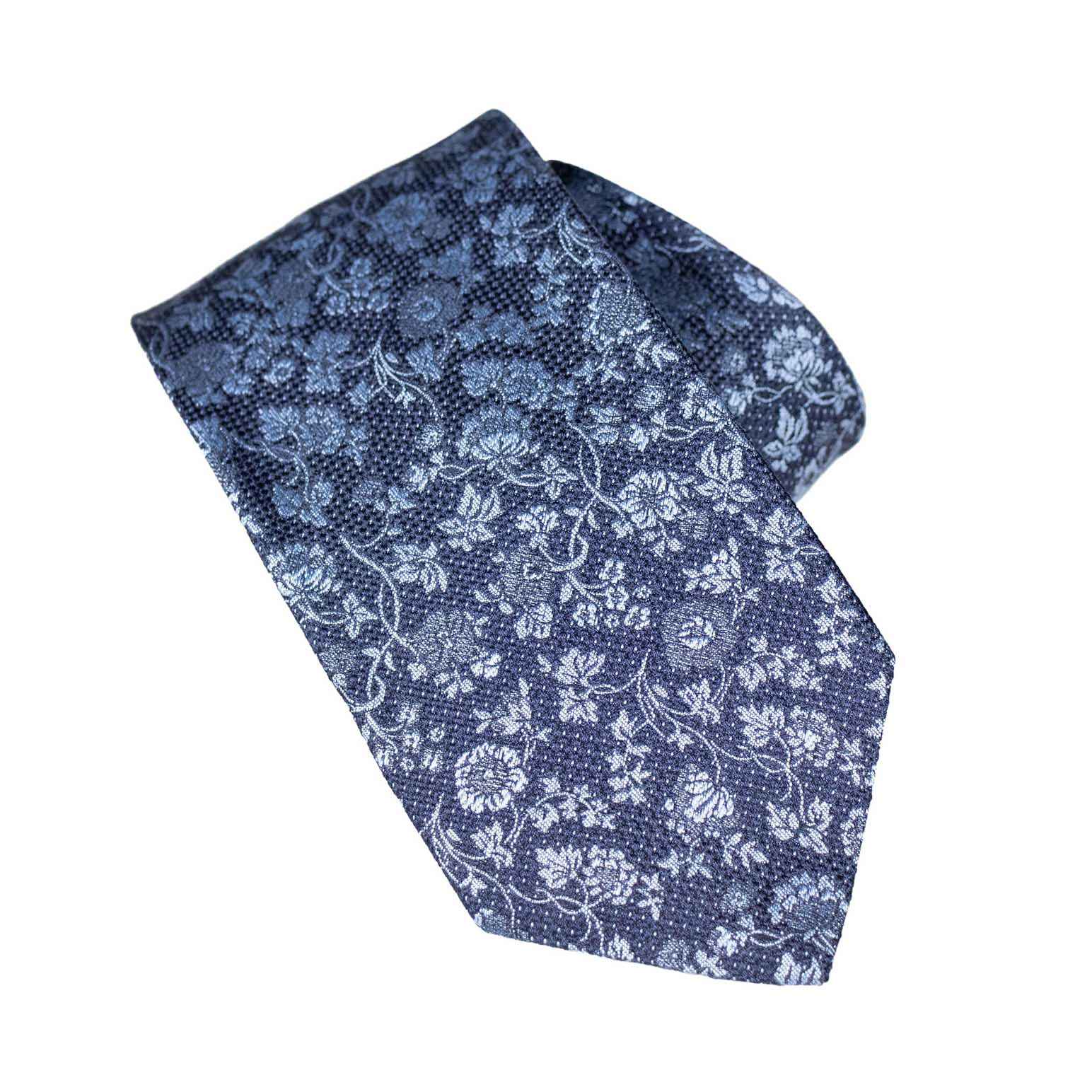 Monti Castello 100% Silk Tie - Tonal Floral Pindot