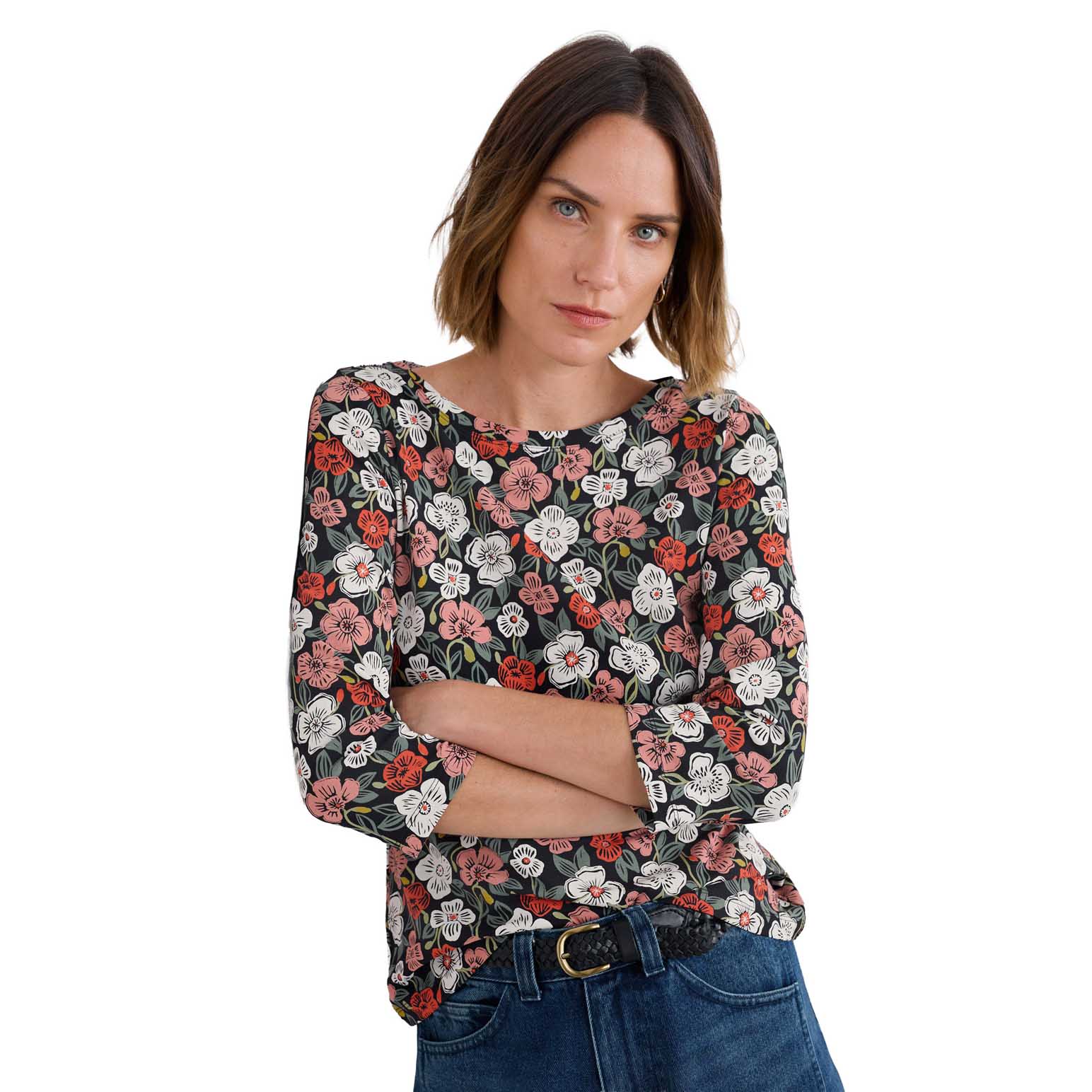 Seasalt Cornwall 3/4 Easel Top Floral Tumble Onyx