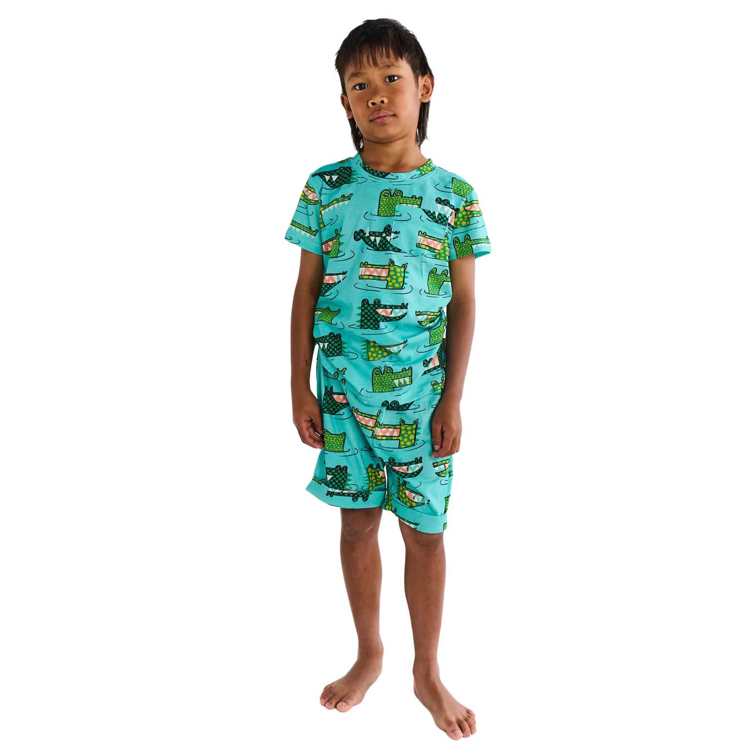 Kip&Co Crocodile Rock Organic Cotton Short Sleeve Tee & Short PJ Set