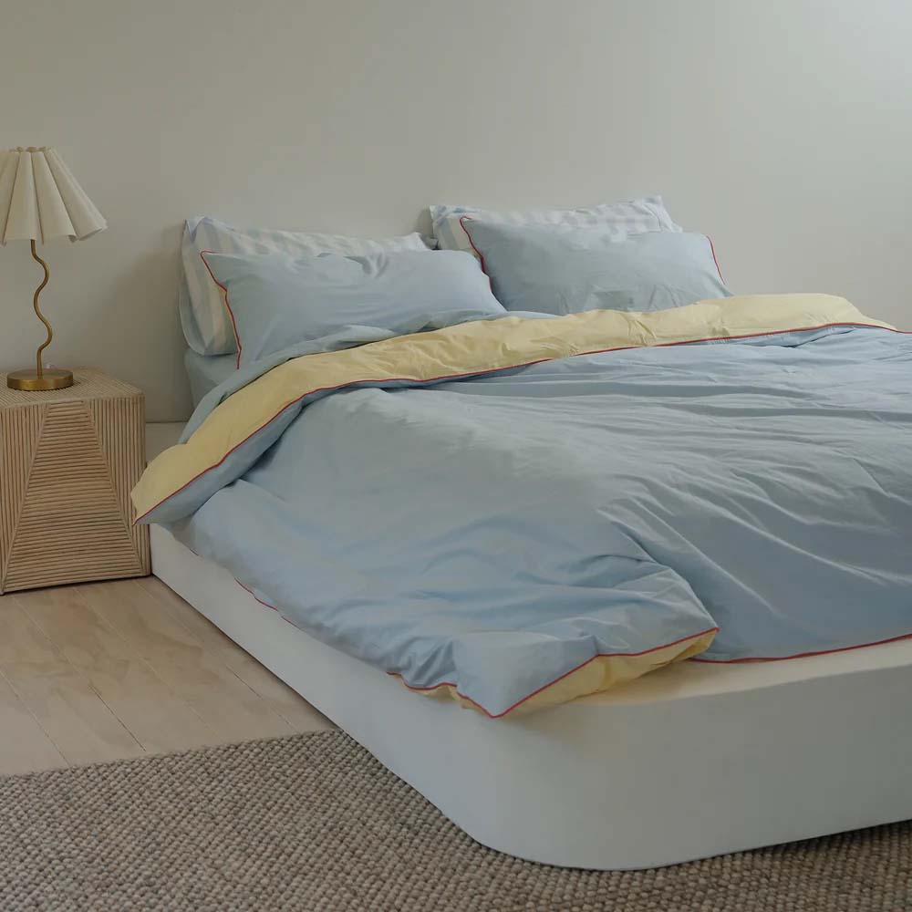 Home Lab 100% Stonewashed Cotton Reversible Duvet Set