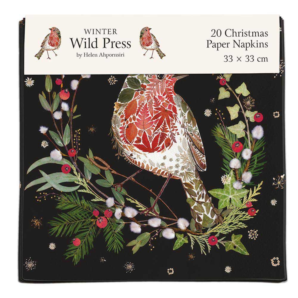 Museums & Galleries Wild Press Woodland Wreaths Christmas Napkins 20Pk