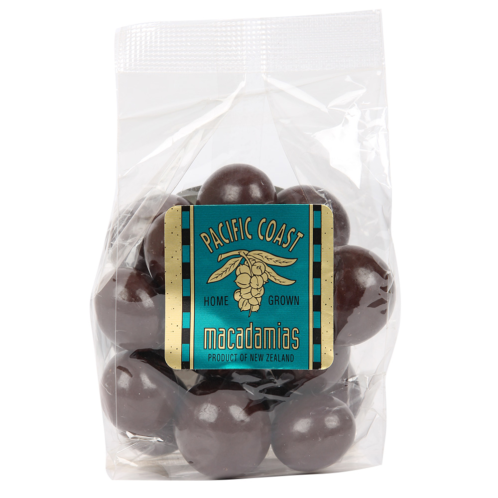 Pacific Coast Macadamias Dark Choc Whole Nuts 140g