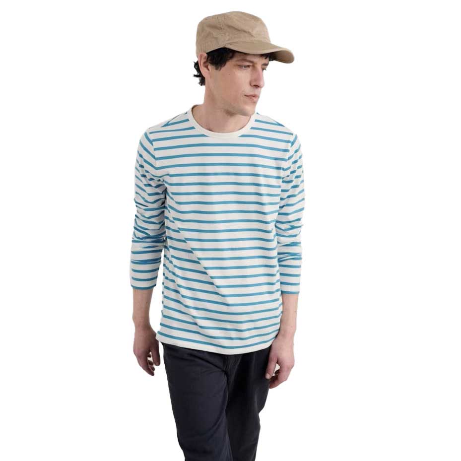 Seasalt Cornwall Mens Sailor Shirt Breton Chalk Zennor