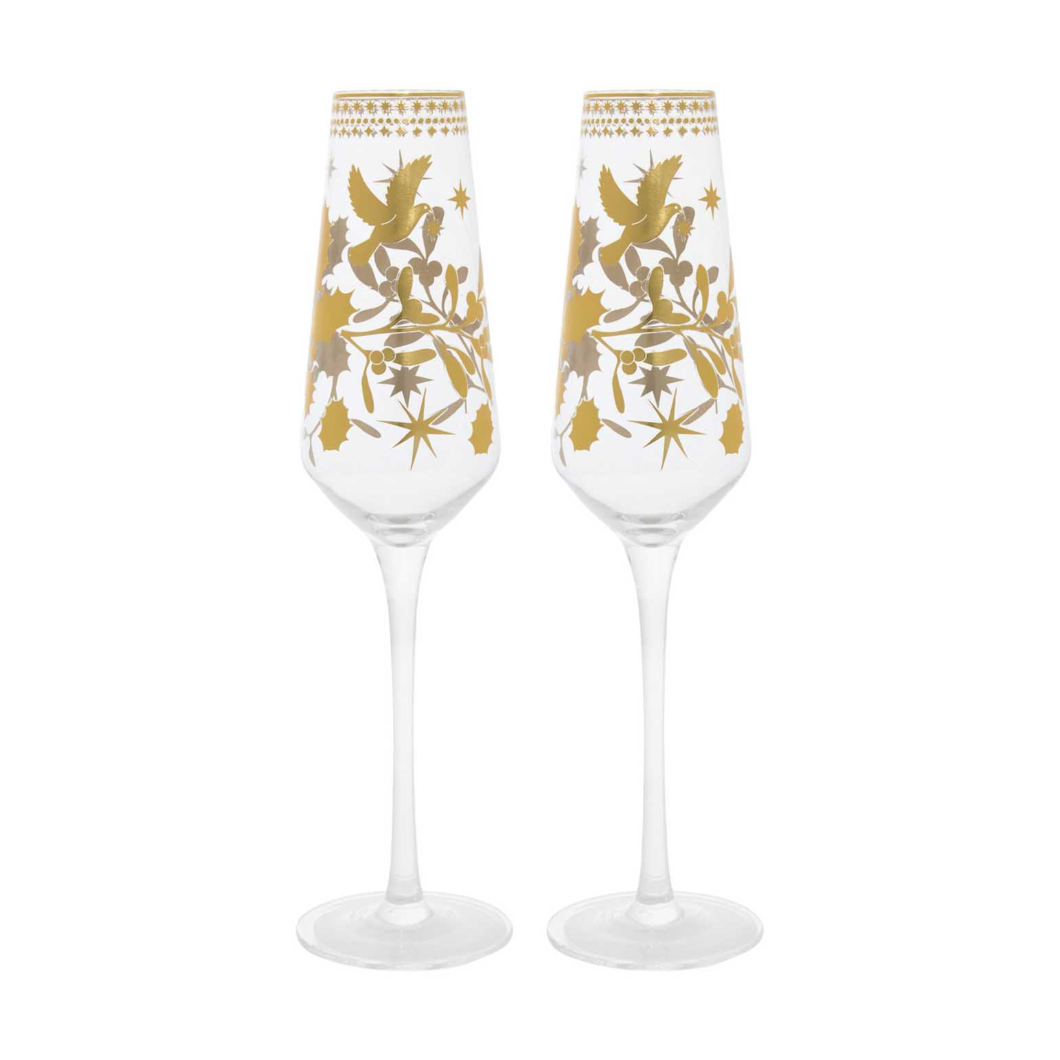 Maxwell & Williams White Christmas Prosecco Glass 240ml Set Of 2
