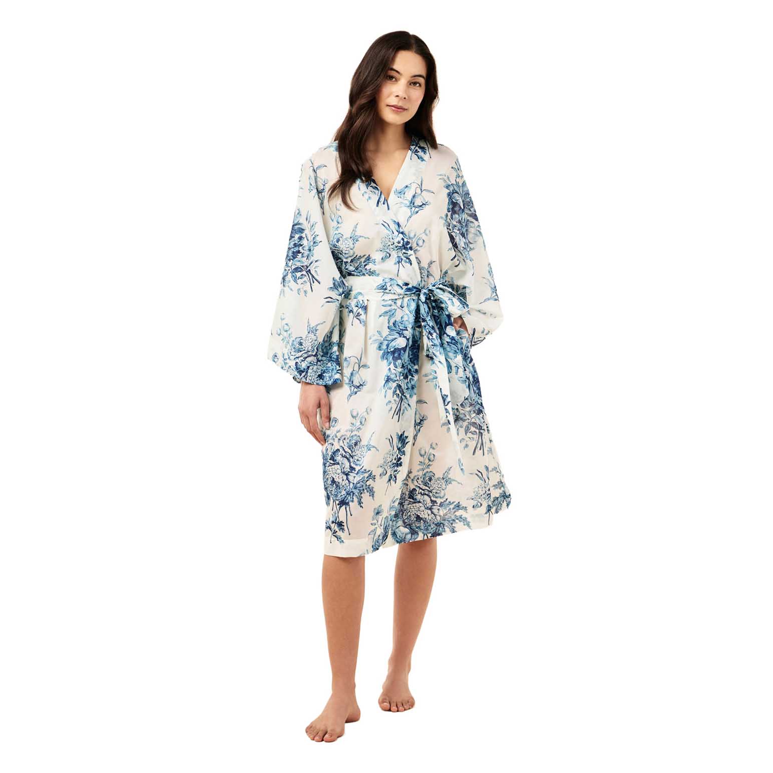 Papinelle Karen Walker Romantic Floral Midi Wide Sleeve Robe