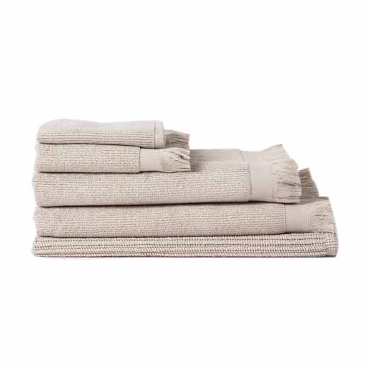 Città Ribbed Bath Towel Oat 70x140cm