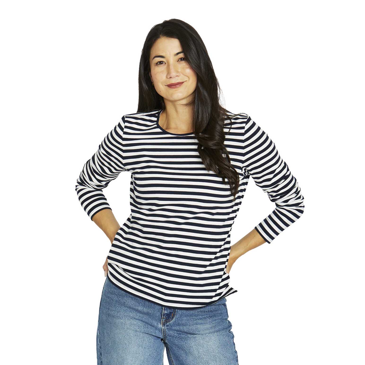 Jump Stripe Crew L-S Tee