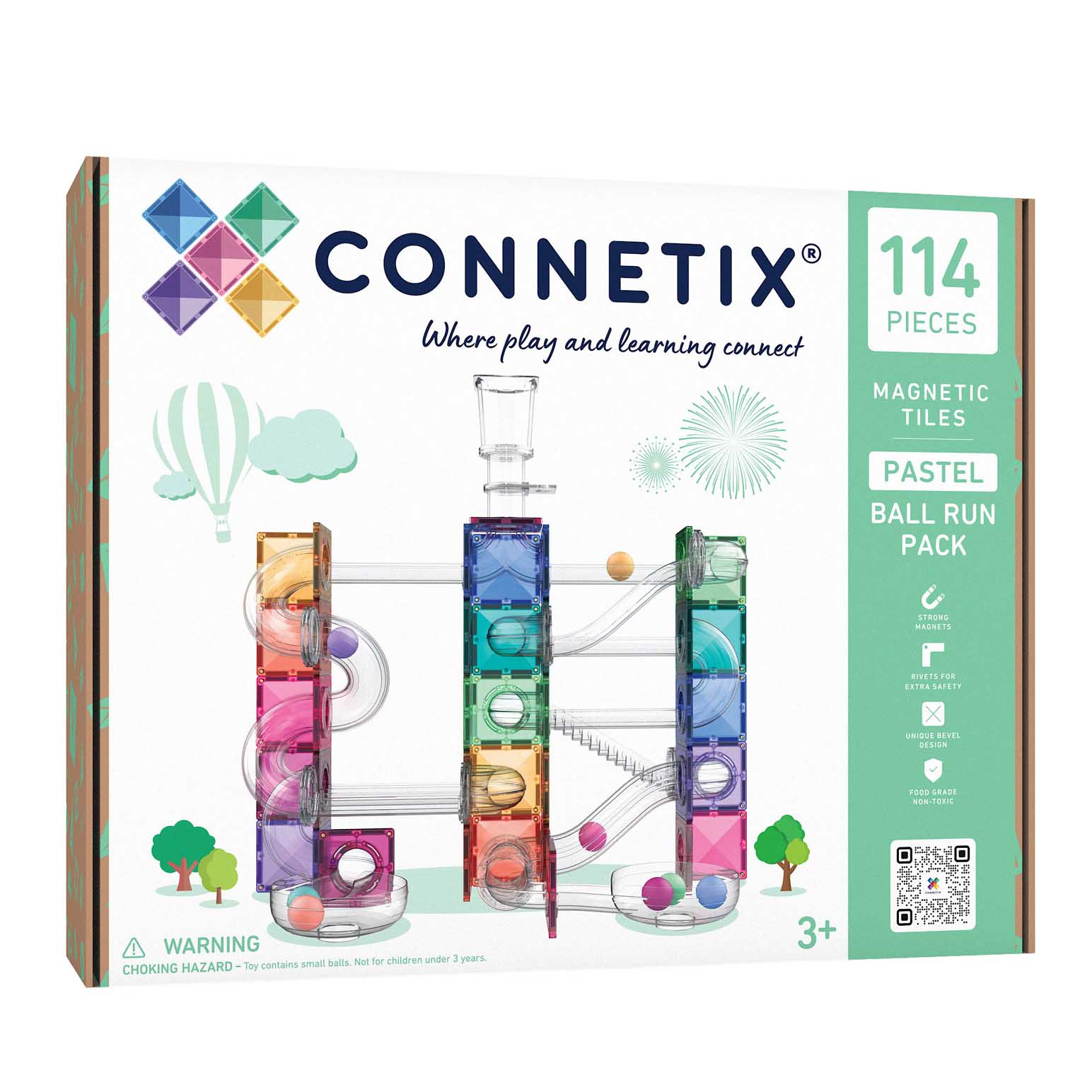Connetix Tiles Ball Run Pastel Pack 114 Pc