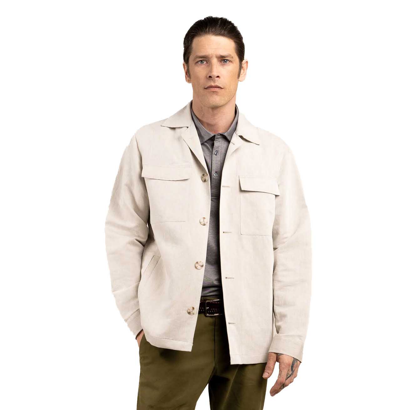 Rembrandt Devonport Beige Linen Blend Shirt Jacket