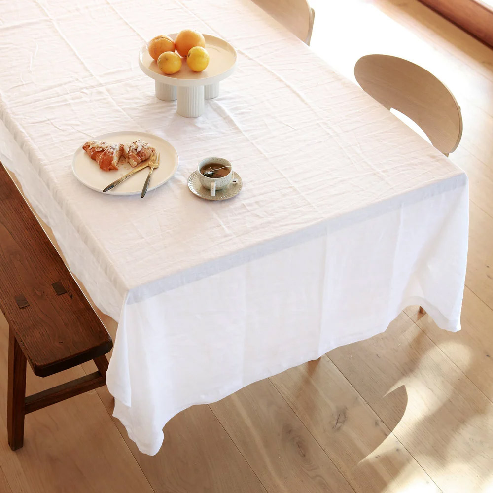 Home Lab 100% French Flax Linen Extra Large Tablecloth 400x150cm