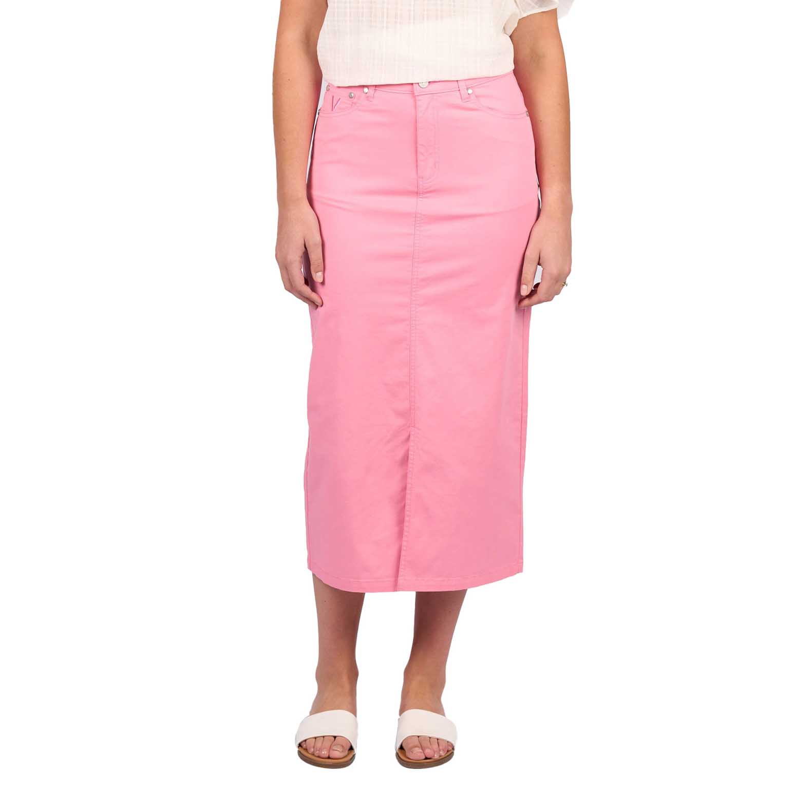 Vassalli Mid Length Denim Skirt