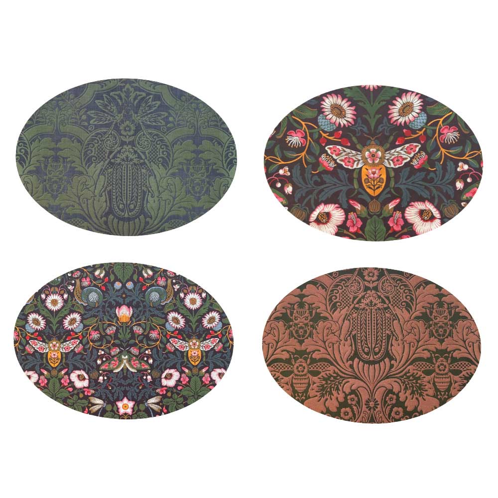 Tanya Wolfkamp Oval Placemat Set Of 4 - Damask