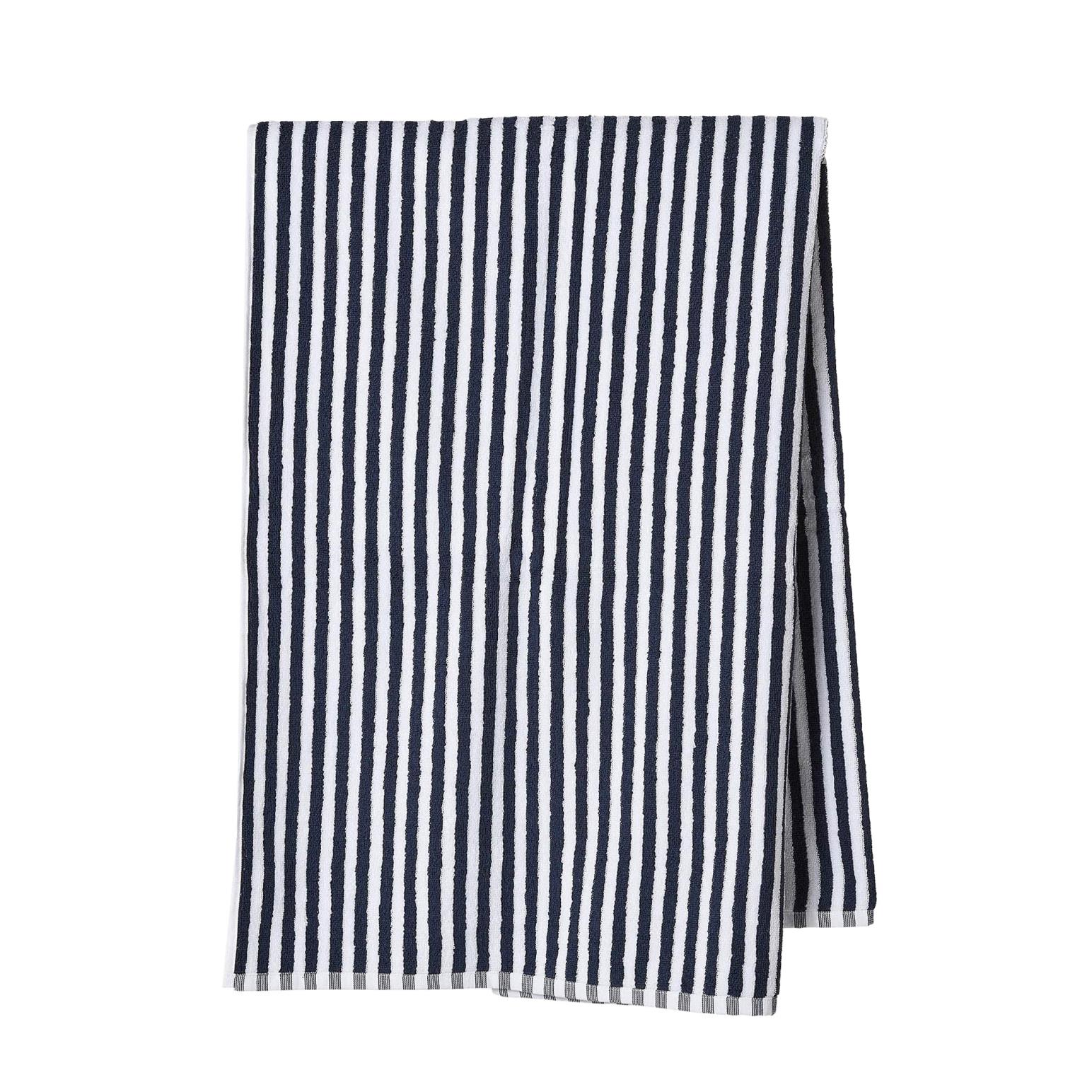 Città Wide Stripe Cotton Bath Towel Navy/White  - 80x150cm