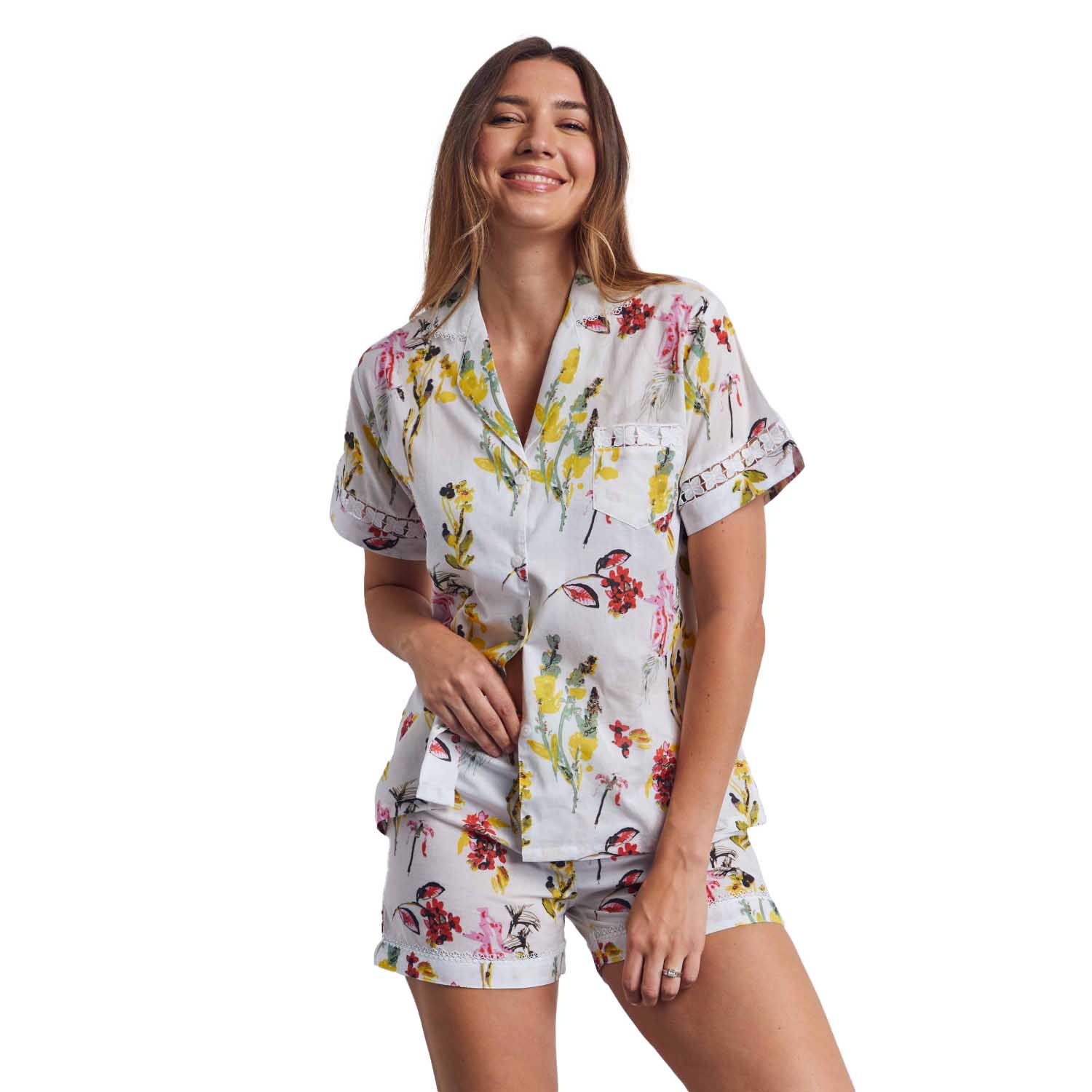 Cottonreal Long Stem Flora Shortie Pj Set