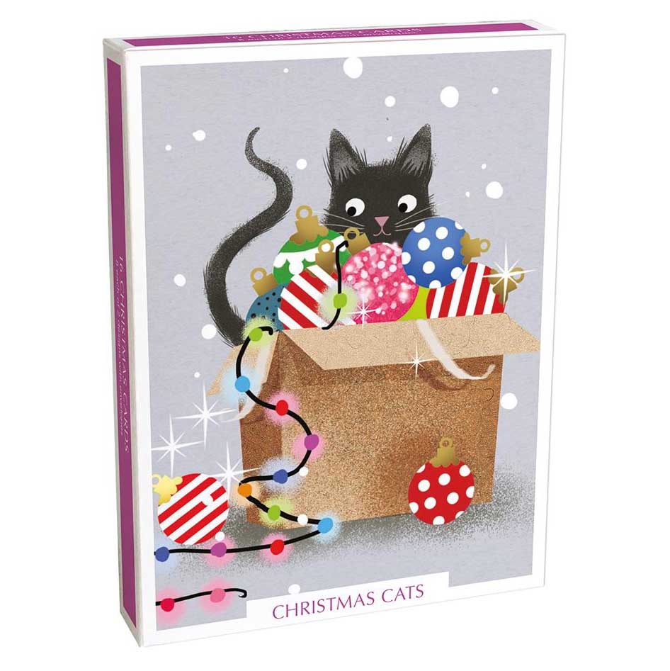 Museums & Galleries D Christmas Cats Boxed Cards 16Pk