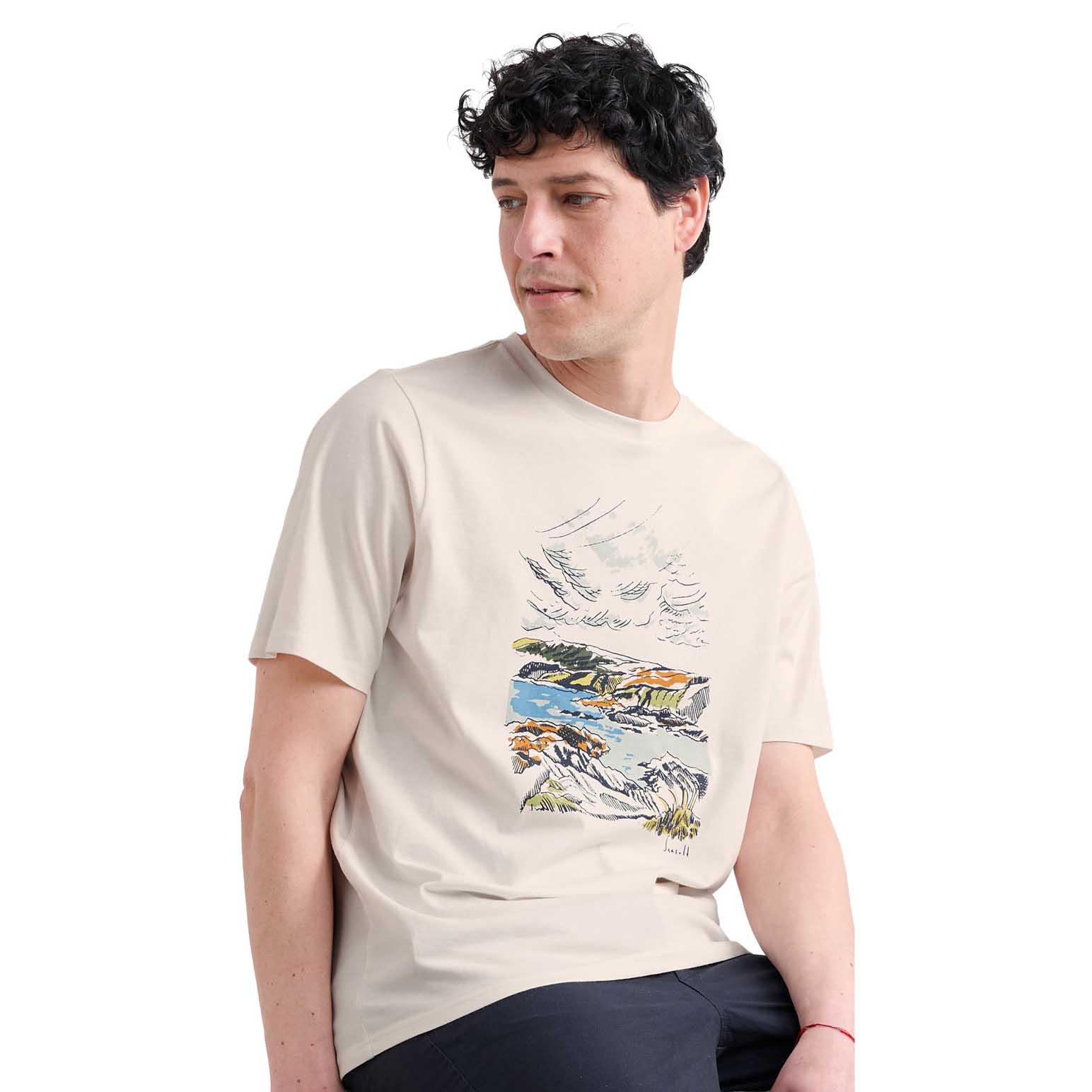 Seasalt Cornwall Midwatch T-Shirt Broughton Bay Chalk