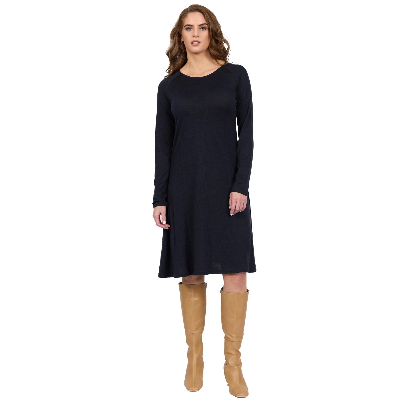 Vassalli 100% Merino Long Sleeve Swing Dress