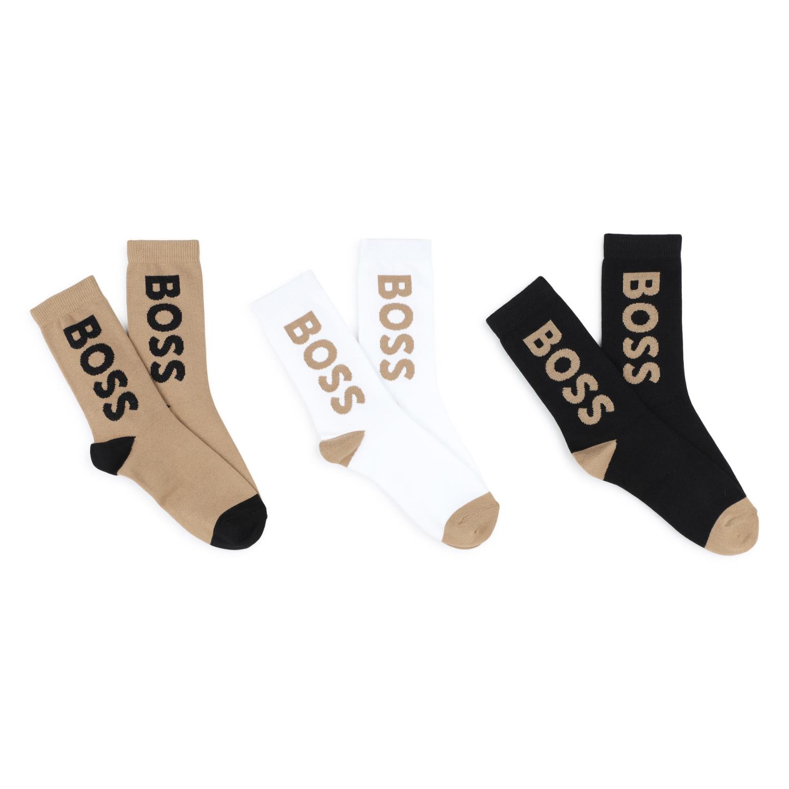 BOSS Jacquard Logo Socks Set of  3