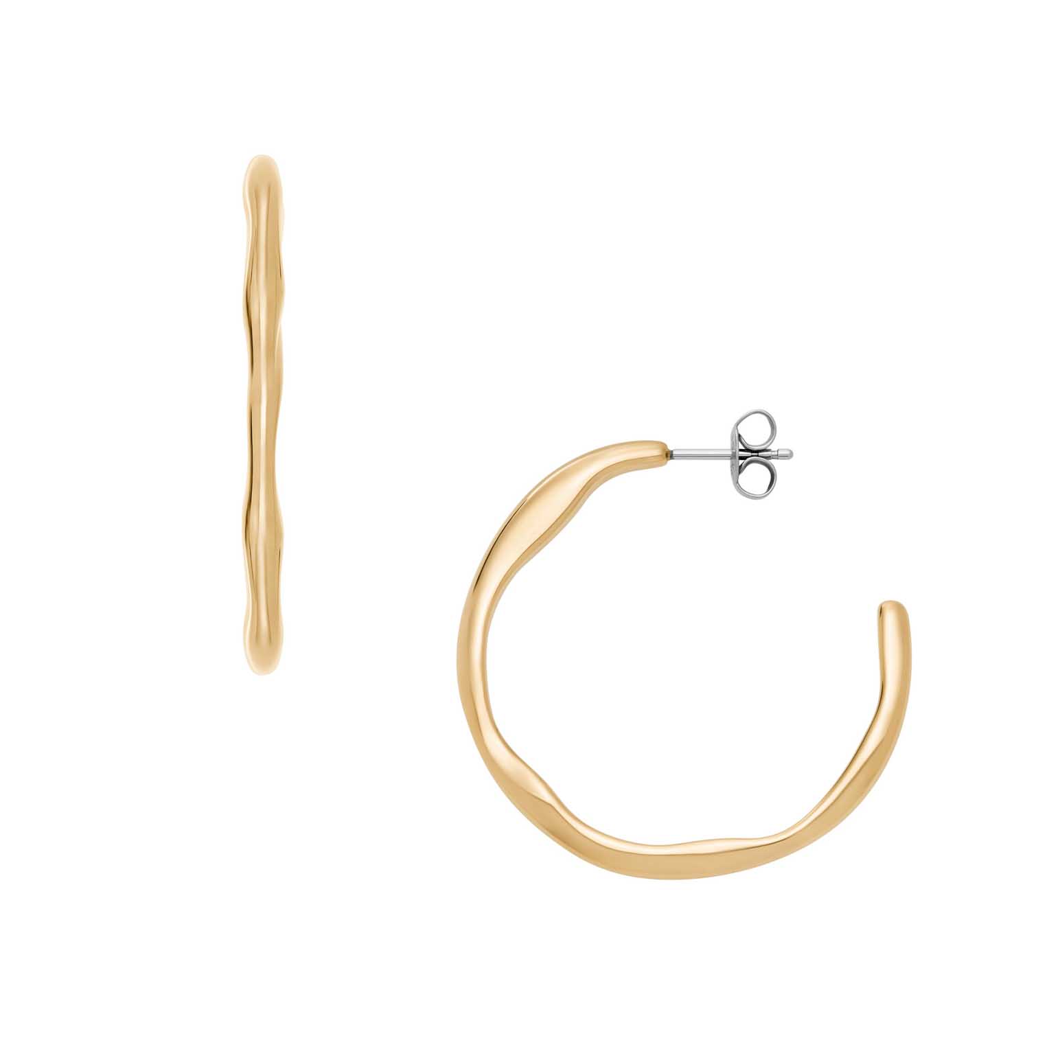 Skagen Moderne Stak Gold-Tone Stainless Steel Hoop Earrings SKJ1870710