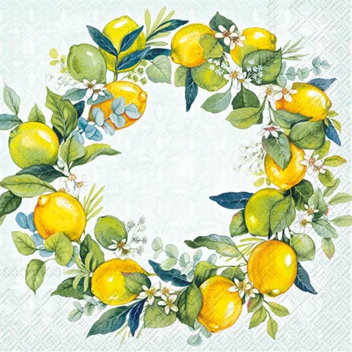 IHR Lemon Wreath Luncheon Napkin