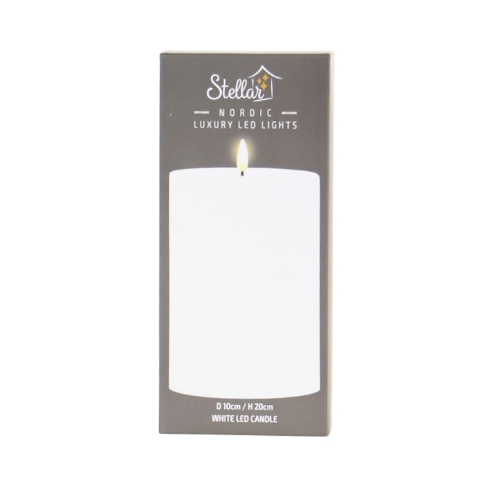 Stellar Haus White Pillar Indoor LED Candle With Timer  20x10cm