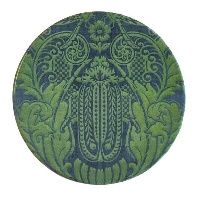 Tanya Wolfkamp Coaster - Damask - Huhu Green
