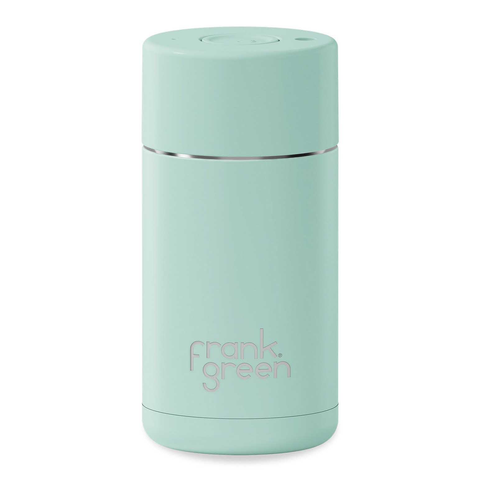 frank green 12oz Ceramic Cup With Push Button Lid Peppermint