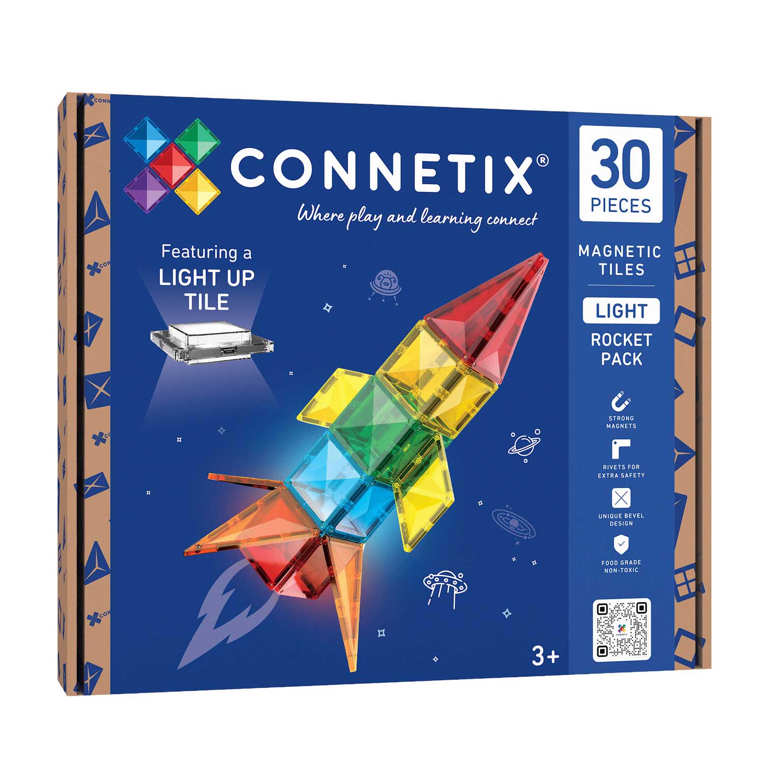 Connetix Tiles Light Rocket Pack 30 Pc