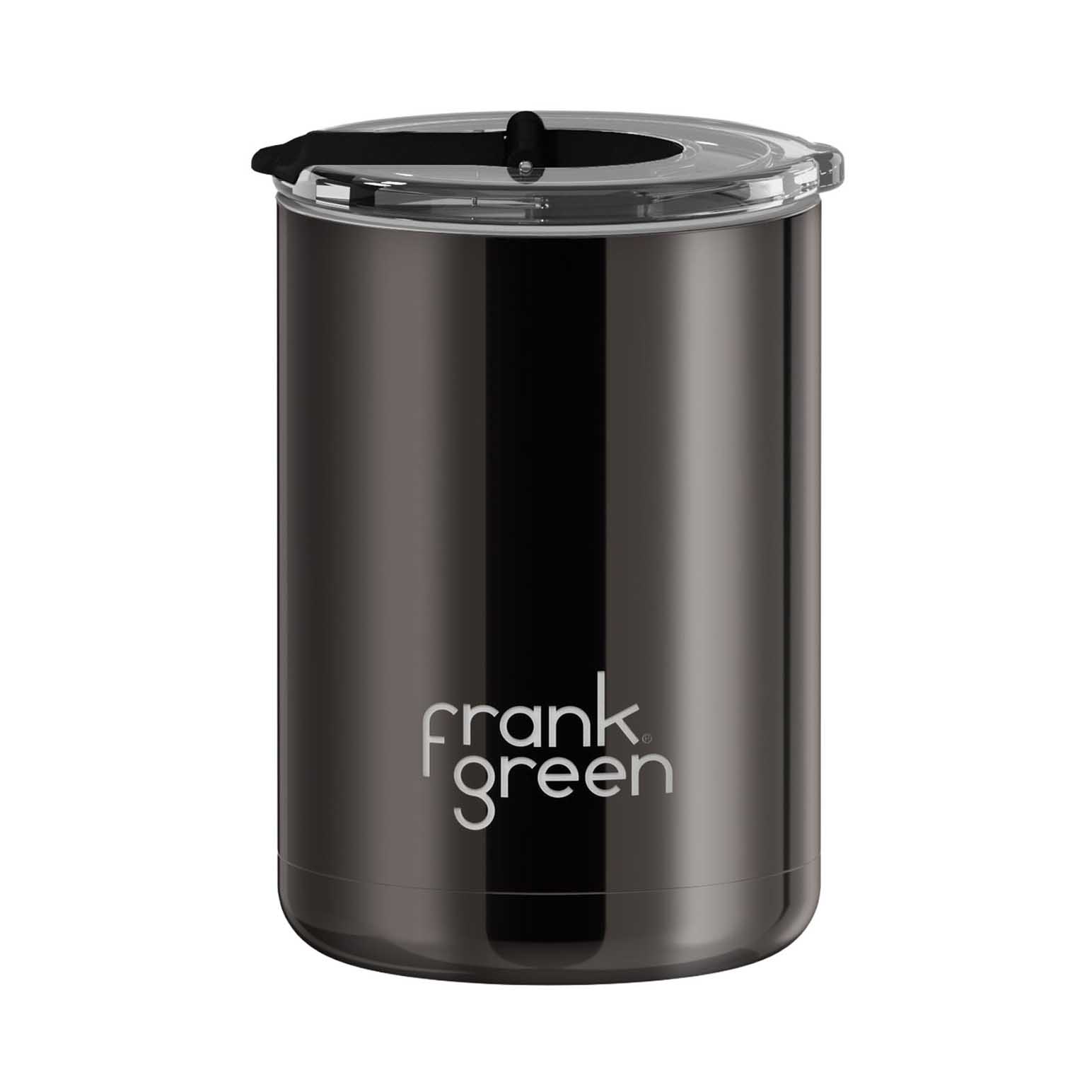 frank green 12oz Coffee Cup w Hinged Screw Lid Shadow Chrome