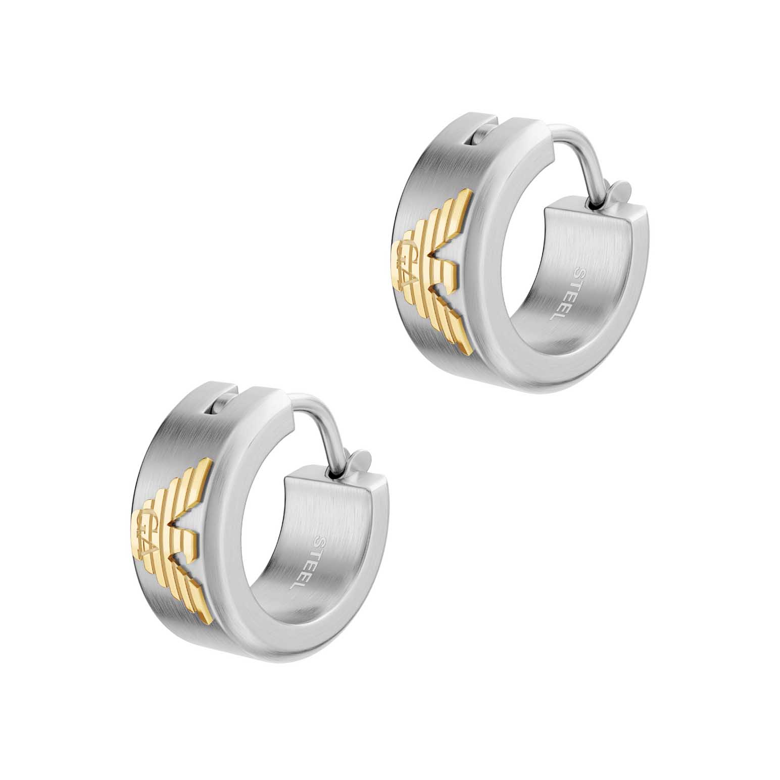 Emporio Armani Two-Tone Stainless Steel Hoop Earrings