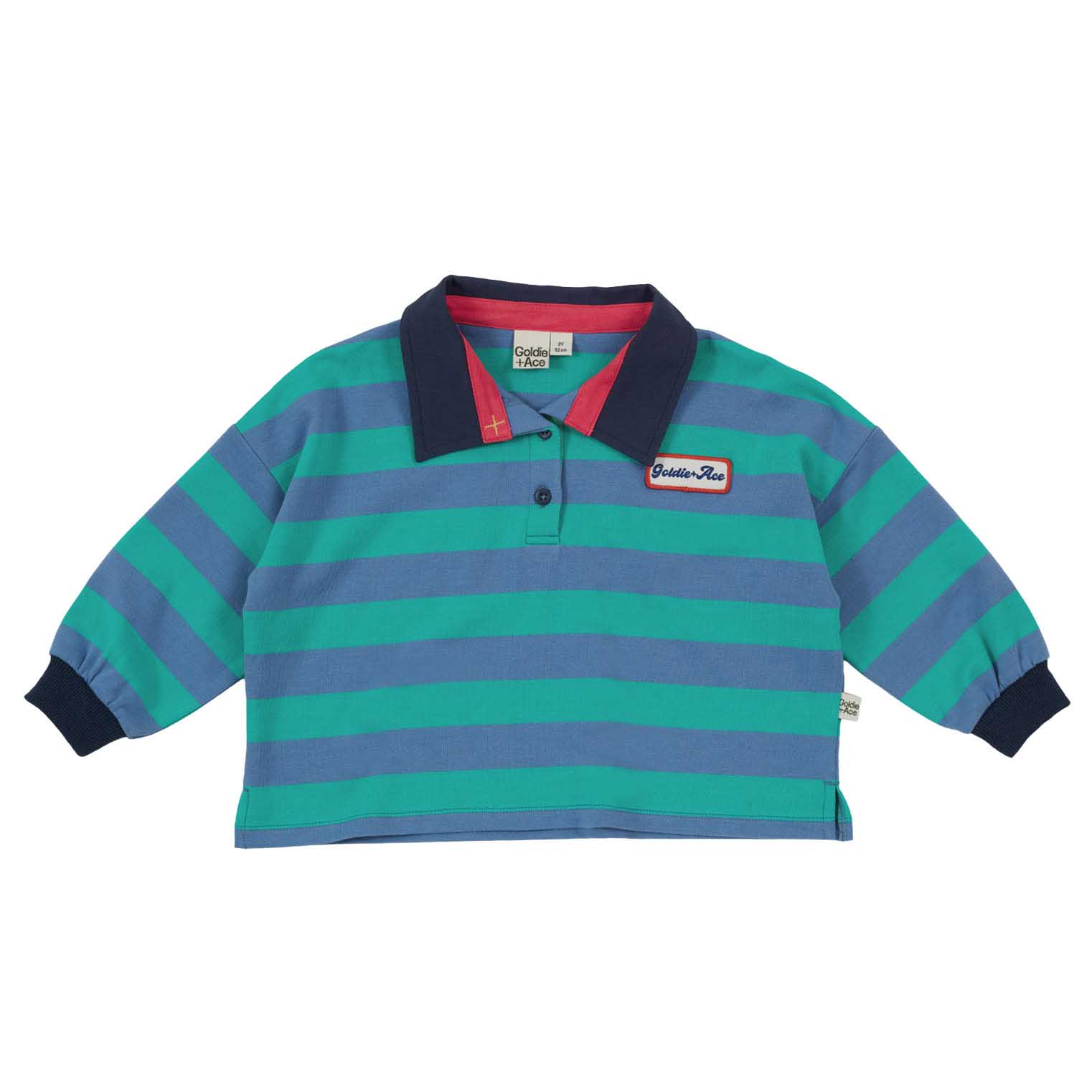 Goldie + Ace Rugby Stripe Terry Sweat Top Blue 3-5Y